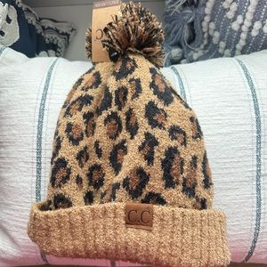 Leopard Pom Beanie- NWT